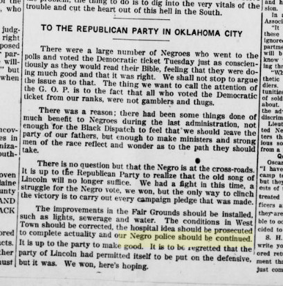 To the Republican Party in Oklahoma City